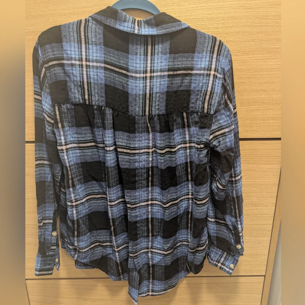 THREE Patterned Button Downs with Pocket Size Medium Cosmic Blue Love - Picture 9 of 9